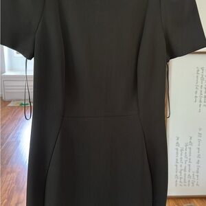 Calvin Klein Black Sheath Midi Dress Crew Neck